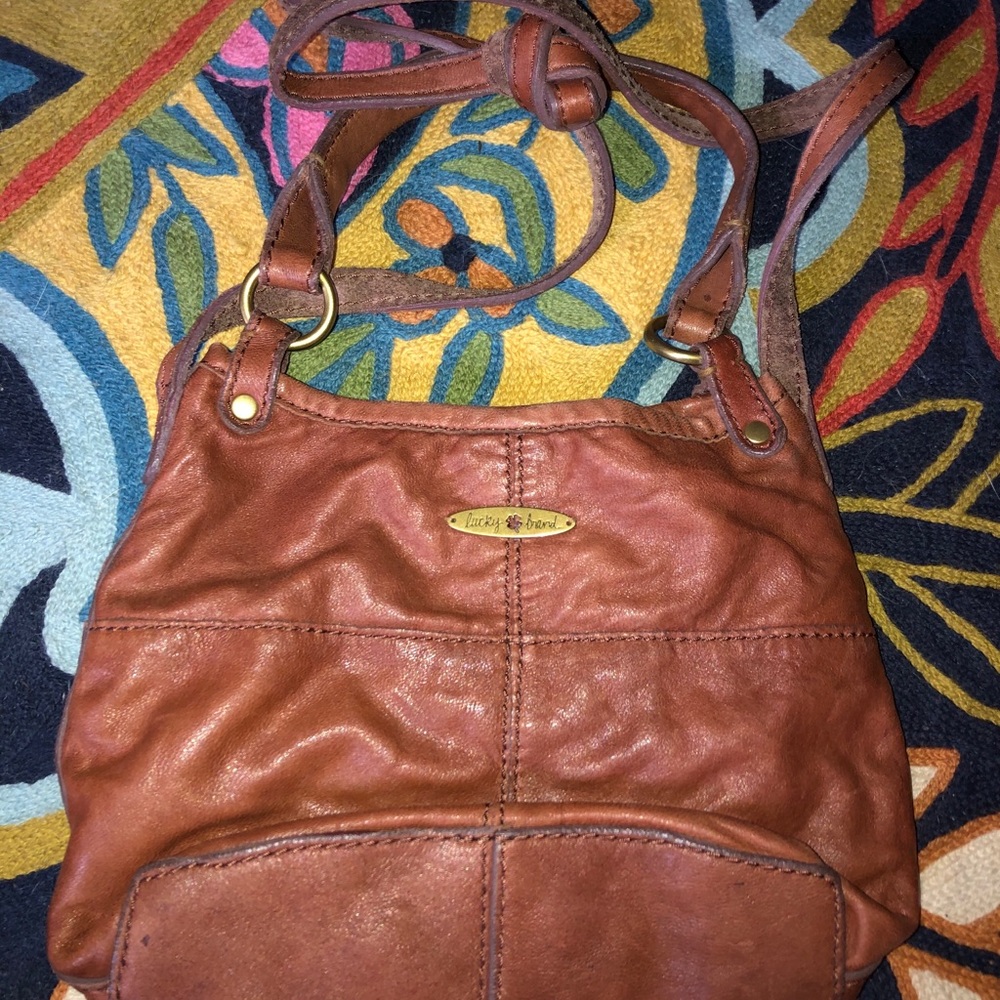 Vintage brown leather Lucky Brand crossbody